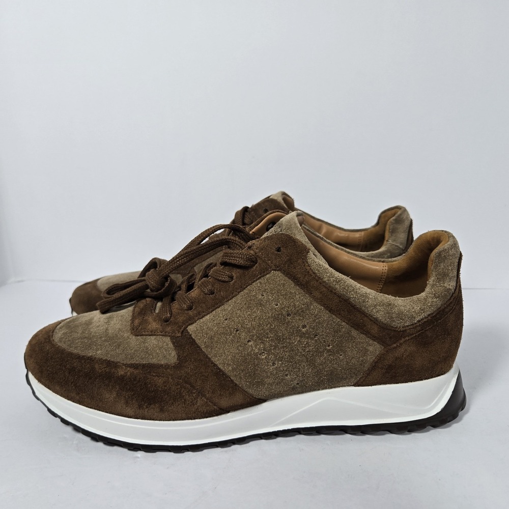 Mens 11 D Allen Edmonds Everett Brown Beige Suede Casual Sneakers Shoes 11D